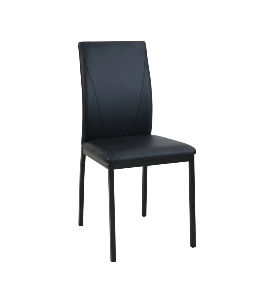 Set pranzo bellahome "minorca" nero con tavolo estensibile in vetro 4 sedute
